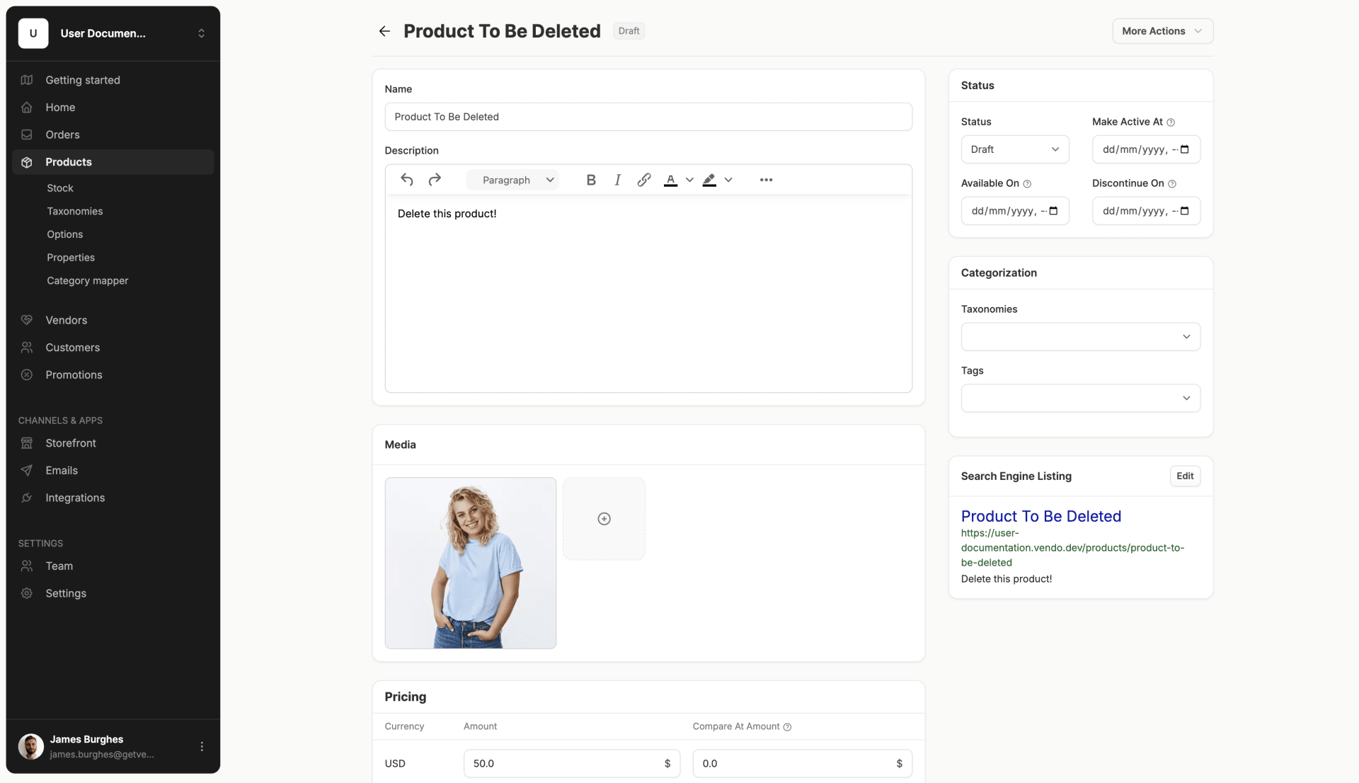 Edit a Product