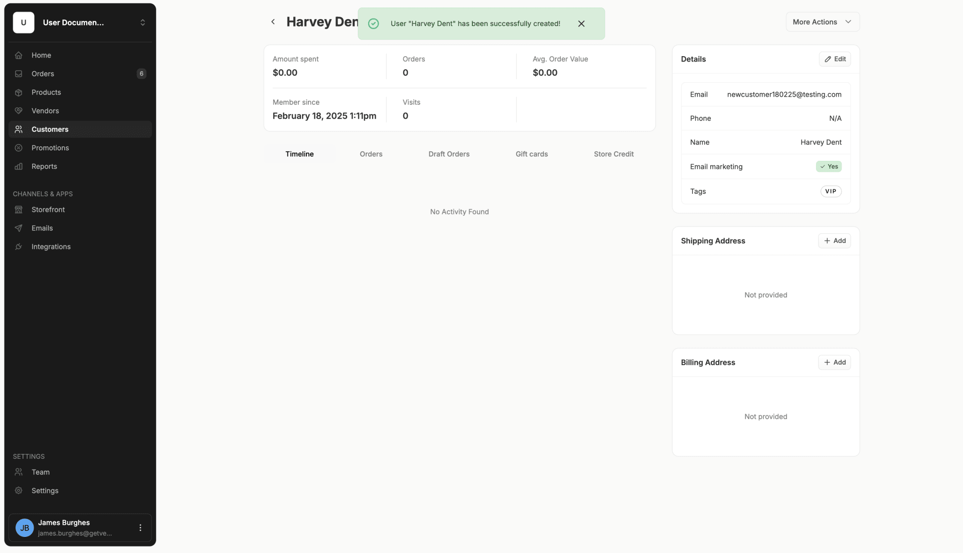 Create a Customer