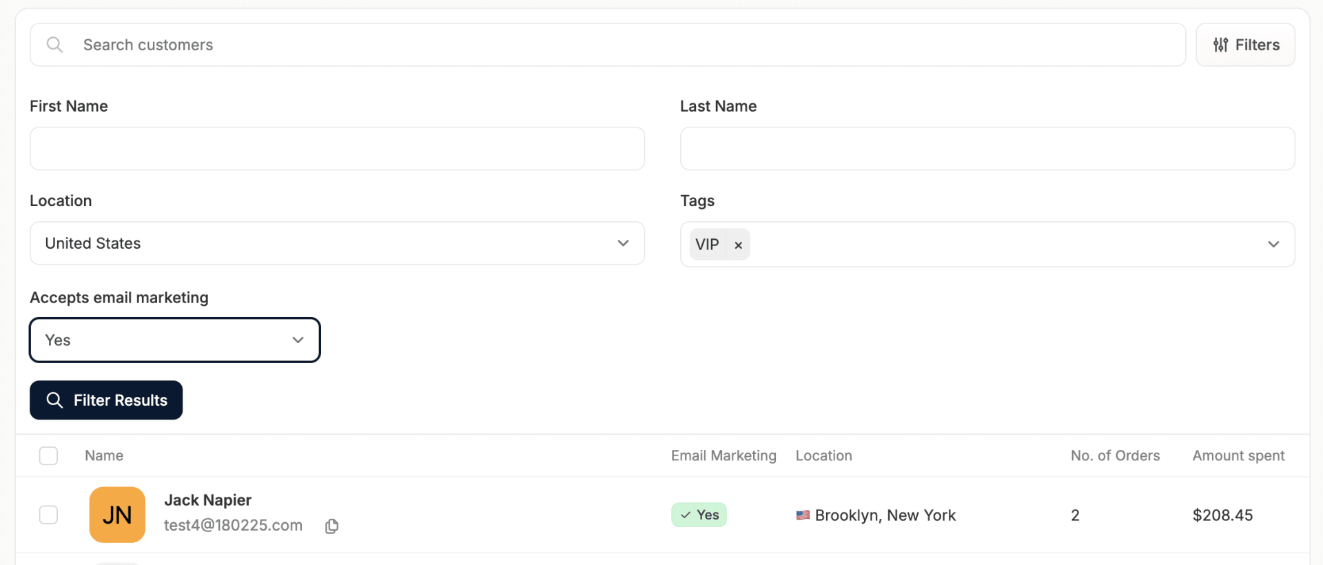 Exporting Customers